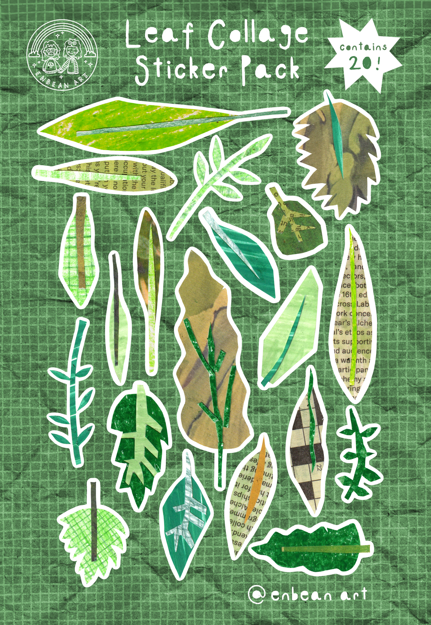 Leaf Collage Sticker Sheet
