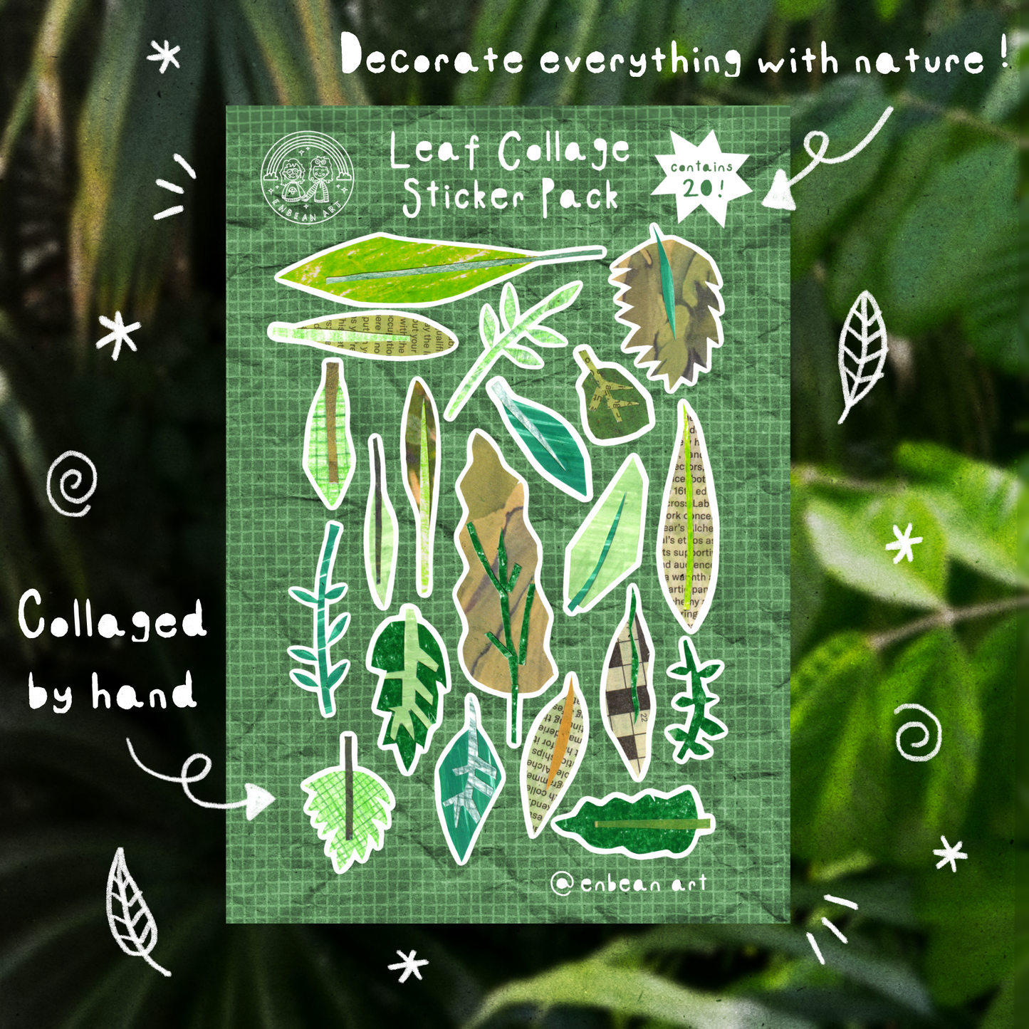 Leaf Collage Sticker Sheet